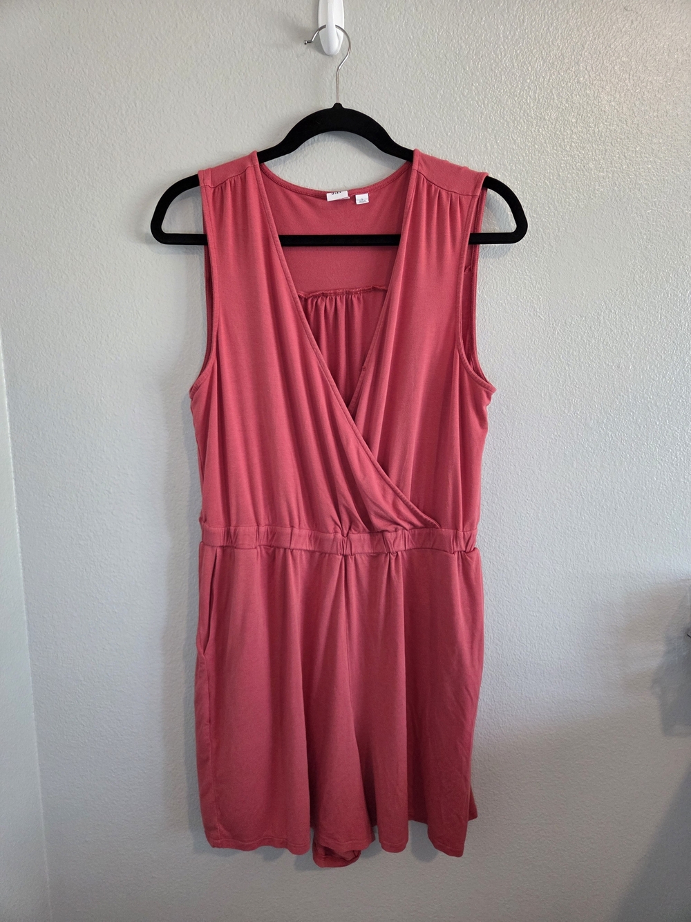 GAP Sleeveless Coral Pink Wrap Romper
